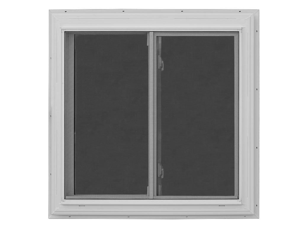36x36 sliding window with screen dog kennel option