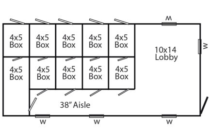 14x30 kennel interior plan