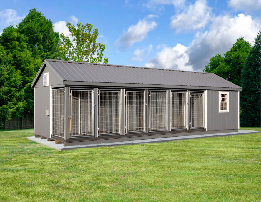 12x32 dog kennel with 6run front